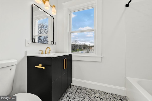 1127 Chesaco Ave, Rosedale, MD 21237 - full bathroom with toilet, tile patterned floors, healthy amount of natural light, and baseboards