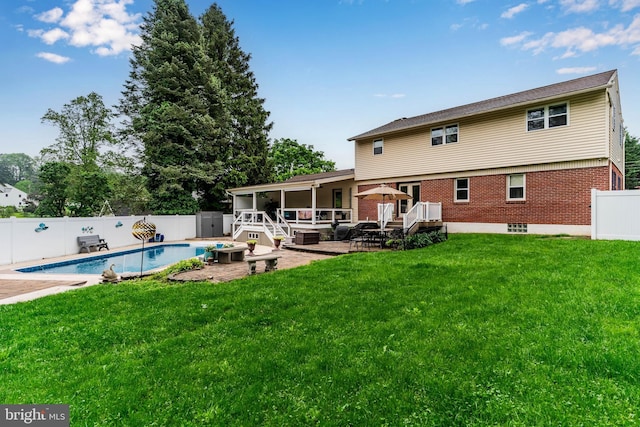 115 Diller Rd, New Cumberland, PA 17070 - rear view of house featuring brick siding, a patio, and a deck