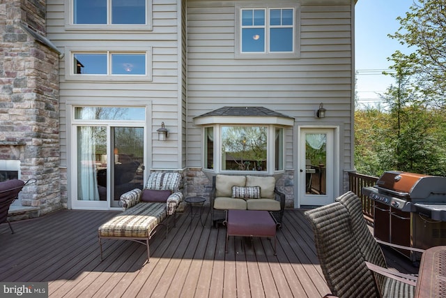 deck with area for grilling