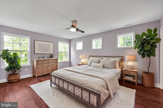 226 Crimson Ln, Elizabethtown, PA 17022 - bedroom with baseboards, multiple windows, wood finished floors, and a ceiling fan