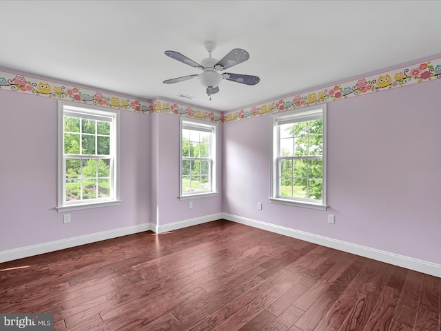 226 Crimson Ln, Elizabethtown, PA 17022 - unfurnished room with dark wood finished floors, baseboards, and a ceiling fan