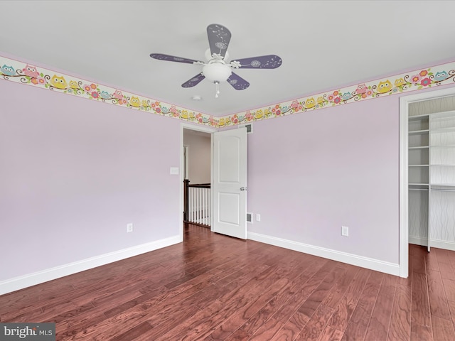 226 Crimson Ln, Elizabethtown, PA 17022 - empty room featuring wood finished floors, baseboards, and a ceiling fan