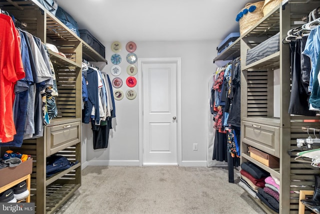 spacious closet with carpet flooring