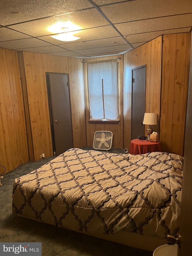 5721 N Lawrence St, Philadelphia, PA 19120 - bedroom with carpet and wood walls