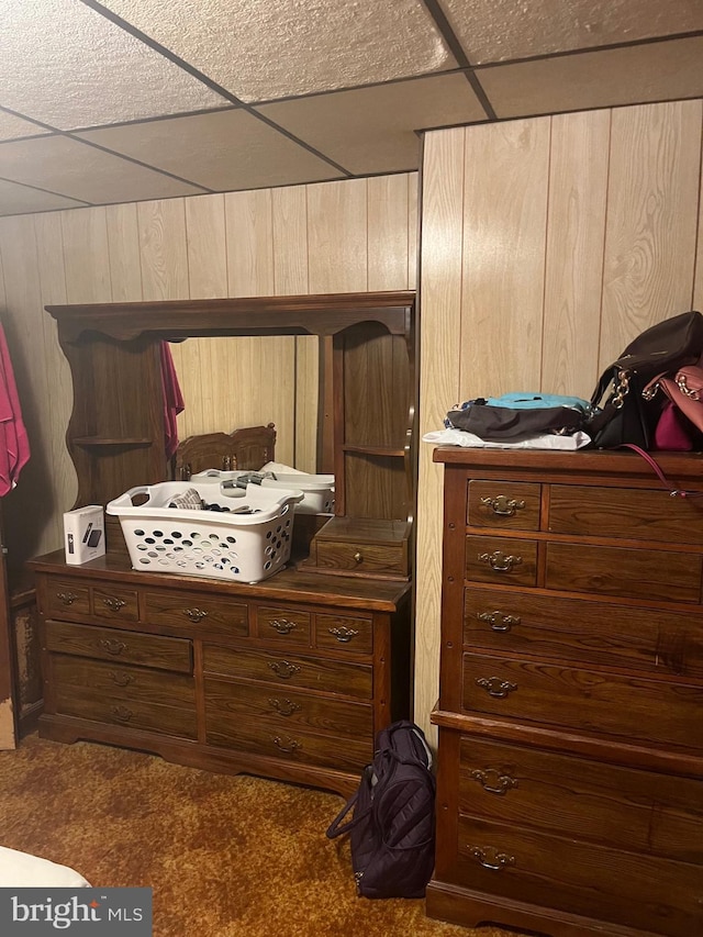 5721 N Lawrence St, Philadelphia, PA 19120 - carpeted bedroom with wood walls