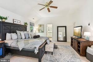 11050 Stonebrook Dr, Manassas, VA 20112 - bedroom featuring lofted ceiling and ceiling fan