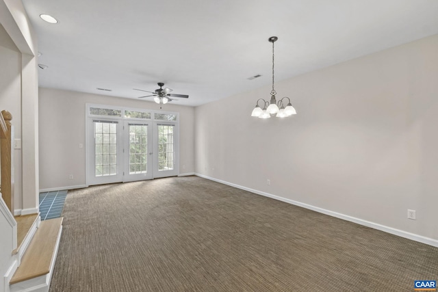 3353 Worth Xing, Charlottesville, VA 22911 - spare room featuring ceiling fan, baseboards, and a chandelier