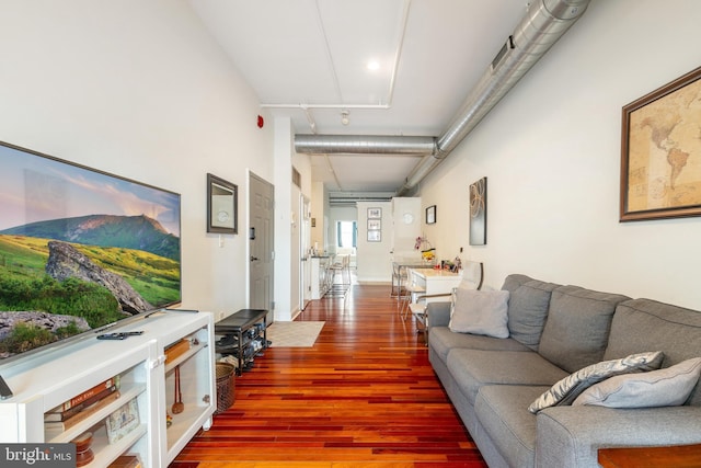 living area featuring wood finished floors