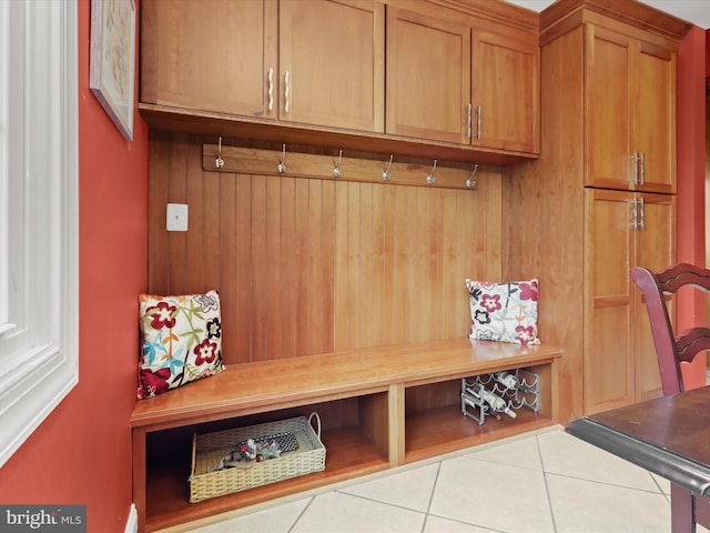 101 Gothard Rd, Lutherville Timonium, MD 21093 - mudroom featuring tile patterned floors and wooden walls