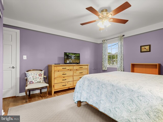 101 Gothard Rd, Lutherville Timonium, MD 21093 - bedroom with wood finished floors, a ceiling fan, and baseboards