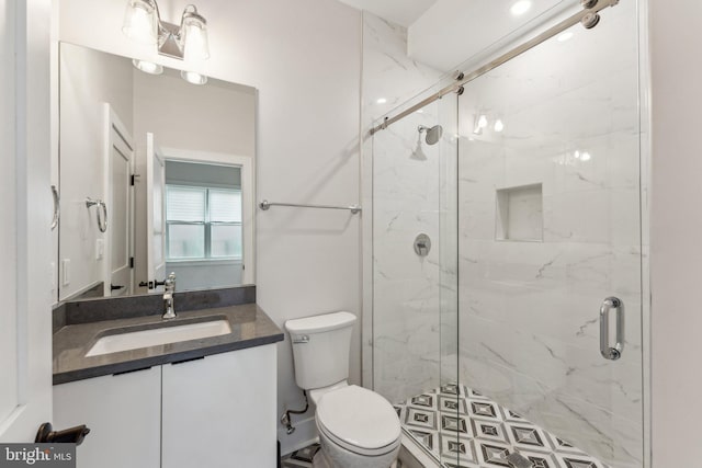 1645 W Virginia NE Unit 1, Washington, DC 20002 - full bath featuring toilet, a marble finish shower, and vanity