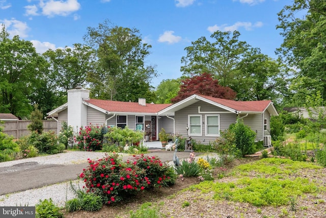 10412 Midway Ln, Lorton, VA 22079 - ranch-style house with a chimney and fence