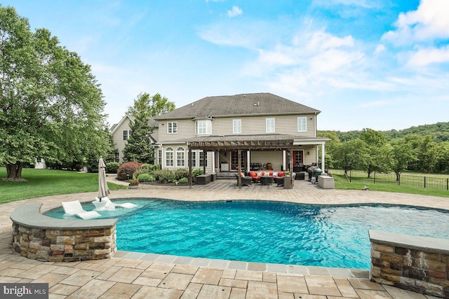 8170 Hollow Rd, Middletown, MD 21769 - view of pool featuring an outdoor hangout area, a pergola, and a patio
