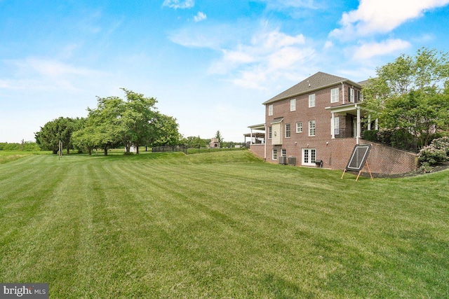 8170 Hollow Rd, Middletown, MD 21769 - view of green lawn with french doors and central AC