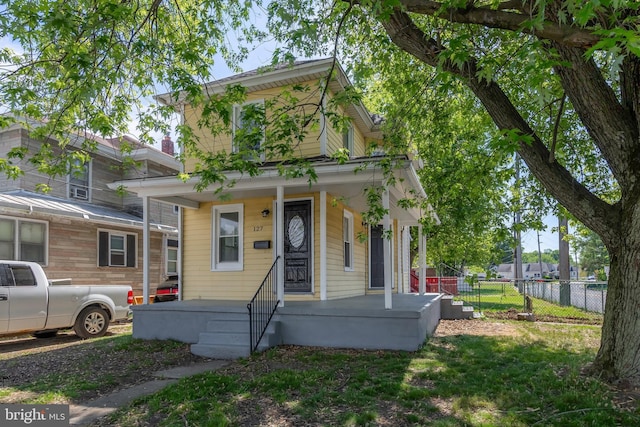 127 N Broad St, Penns Grove, NJ 08069 - view of front of property with a porch and fence