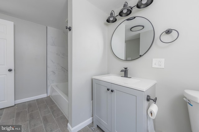 127 N Broad St, Penns Grove, NJ 08069 - full bath featuring toilet, vanity, and baseboards