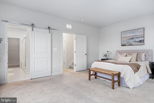 501 Triggerfish Dr, Oxon Hill, MD 20745 - carpeted bedroom with a barn door and baseboards