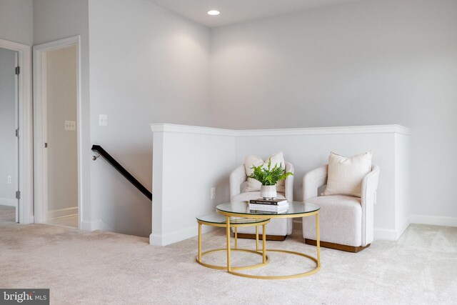 501 Triggerfish Dr, Oxon Hill, MD 20745 - sitting room with an upstairs landing, carpet flooring, baseboards, and recessed lighting