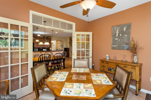 29 Monte Carlo Dr, Hamilton, NJ 08691 - dining space with arched walkways, a ceiling fan, and tile patterned floors