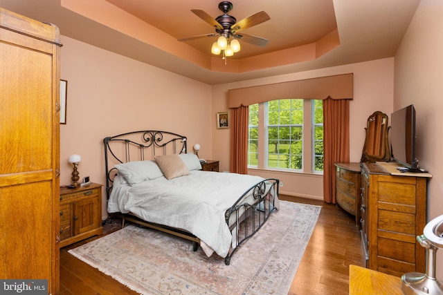 29 Monte Carlo Dr, Hamilton, NJ 08691 - bedroom with a raised ceiling, wood finished floors, and ceiling fan