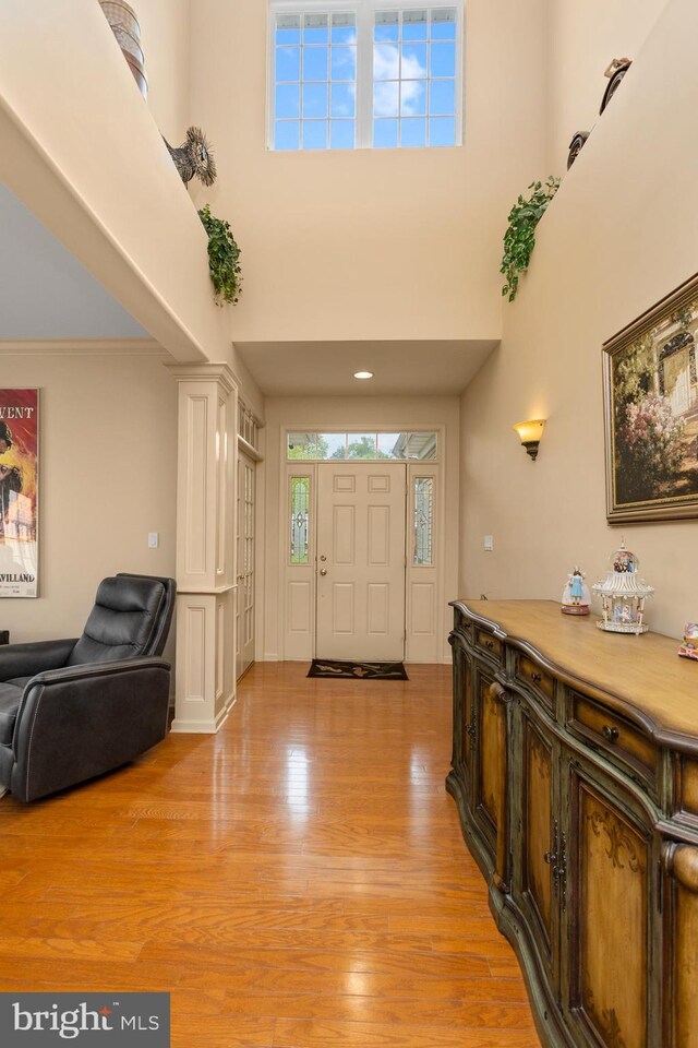 29 Monte Carlo Dr, Hamilton, NJ 08691 - foyer entrance with light wood-style flooring and a towering ceiling