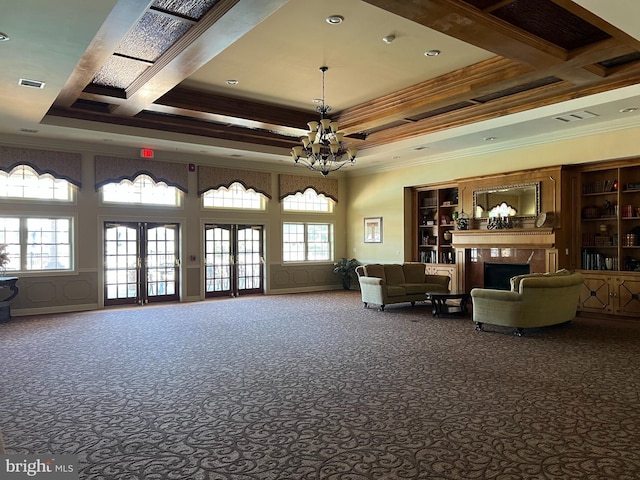 29 Monte Carlo Dr, Hamilton, NJ 08691 - community lobby with a high ceiling, ornamental molding, coffered ceiling, and beam ceiling