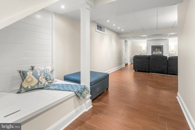 255 Lower Magothy Beach Rd, Severna Park, MD 21146 - hall featuring wood finished floors, baseboards, and recessed lighting