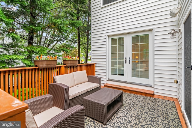 255 Lower Magothy Beach Rd, Severna Park, MD 21146 - deck featuring french doors and an outdoor hangout area