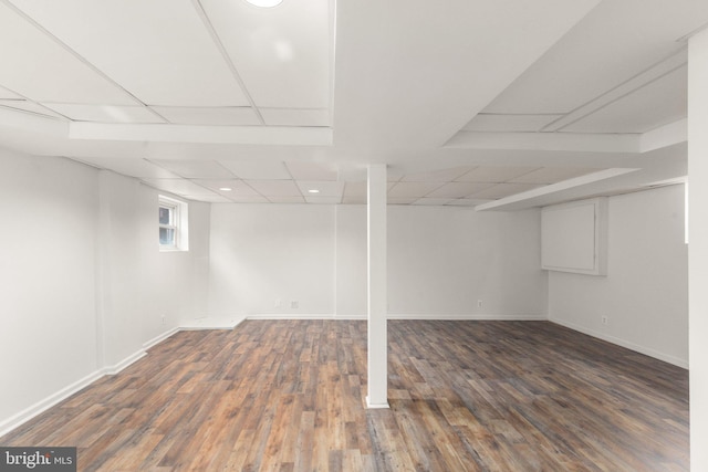 2811 Westfield Ave, Baltimore, MD 21214 - below grade area with wood finished floors, recessed lighting, and a drop ceiling