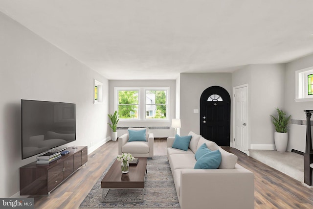 2811 Westfield Ave, Baltimore, MD 21214 - living room featuring wood finished floors