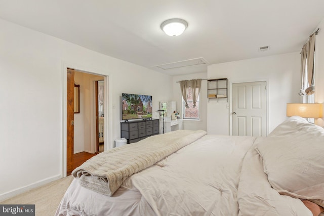 5207 Eugene Ave, Baltimore, MD 21206 - bedroom featuring carpet floors, baseboards, and attic access