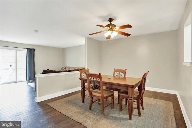 236 Nicole Way, Reading, PA 19608 - dining area with wood finished floors, baseboards, and ceiling fan