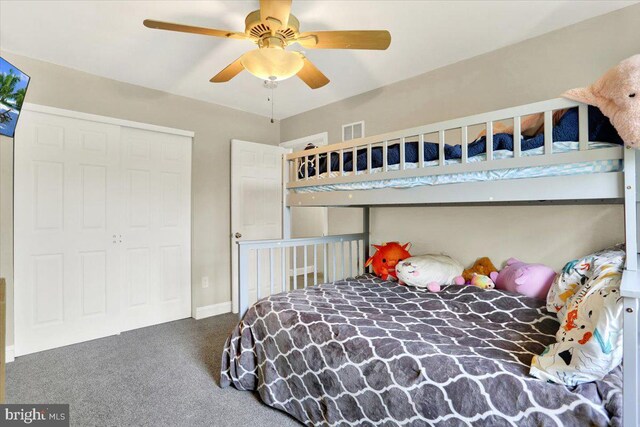 236 Nicole Way, Reading, PA 19608 - carpeted bedroom with a closet and a ceiling fan