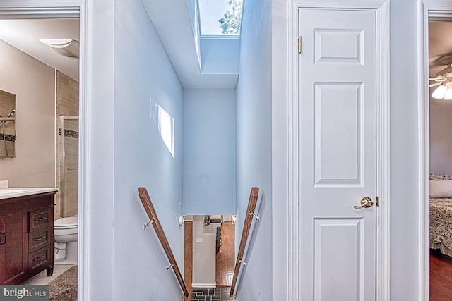 staircase with baseboards