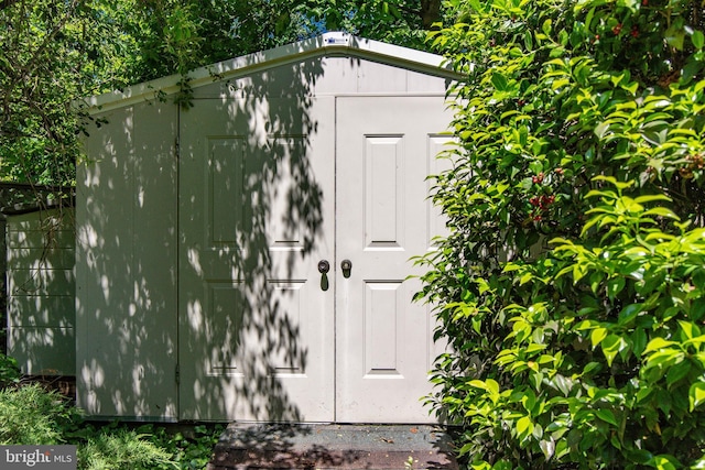 view of shed