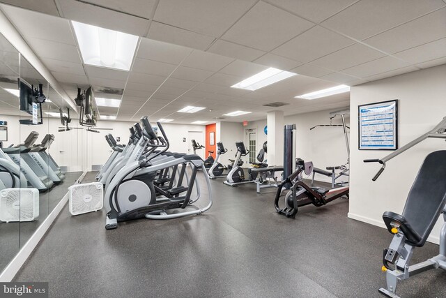 3000 Spout Run Pkwy Unit B606, Arlington, VA 22201 - workout area with a drop ceiling