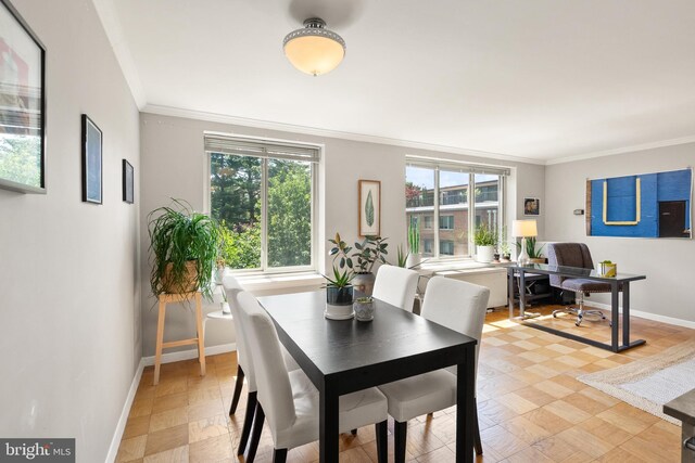 3000 Spout Run Pkwy Unit B606, Arlington, VA 22201 - dining space with crown molding and baseboards