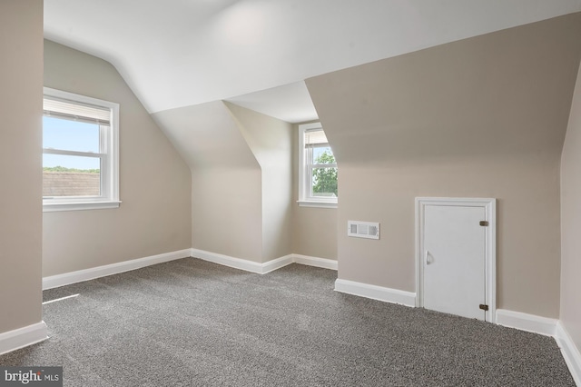 1208 Krueger Ave, Rosedale, MD 21237 - additional living space with lofted ceiling, healthy amount of natural light, carpet flooring, and baseboards
