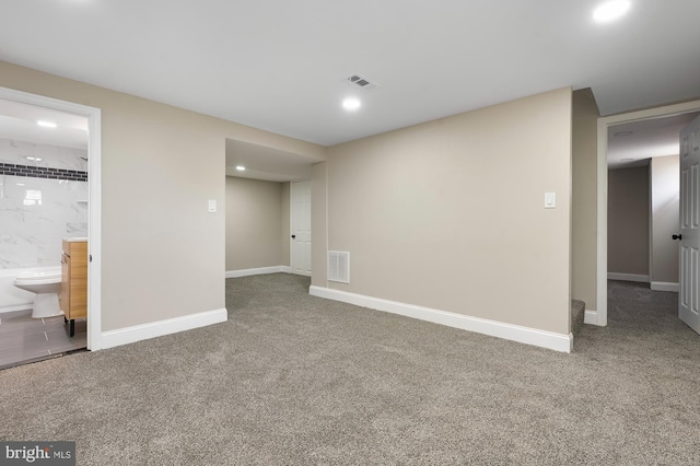 1208 Krueger Ave, Rosedale, MD 21237 - basement featuring carpet, recessed lighting, and baseboards