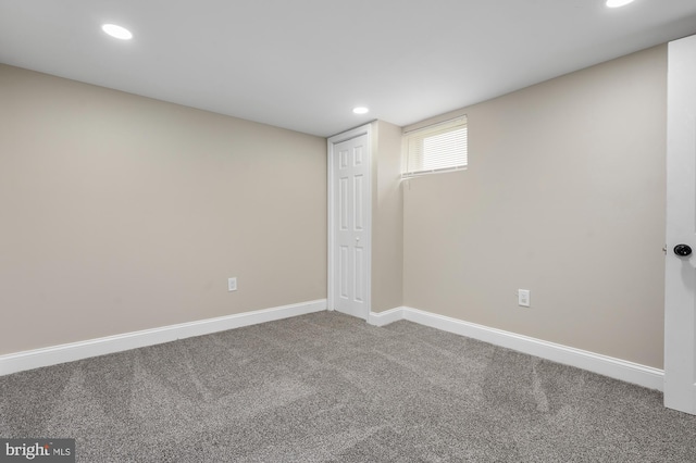 1208 Krueger Ave, Rosedale, MD 21237 - below grade area featuring carpet flooring, recessed lighting, and baseboards