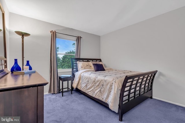 bedroom featuring carpet floors and baseboards