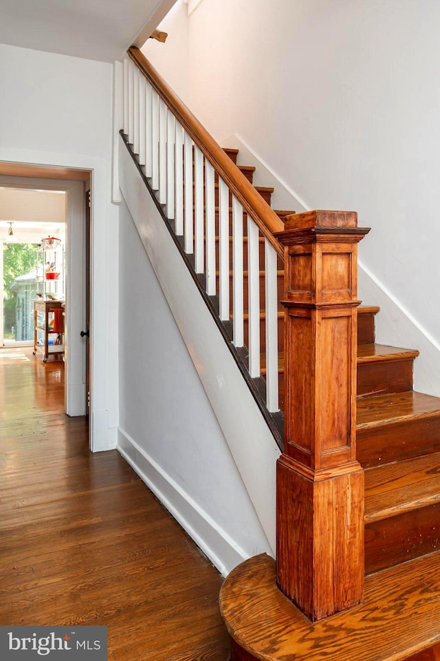 730 Fillmore St, Harpers Ferry, WV 25425 - stairway with wood finished floors and baseboards