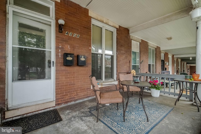 view of patio with a porch