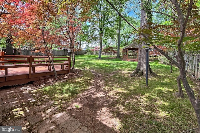 4124 Watkins Trl, Annandale, VA 22003 - view of yard with a gazebo and a wooden deck