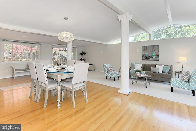 4124 Watkins Trl, Annandale, VA 22003 - dining area featuring decorative columns, wood finished floors, and baseboards