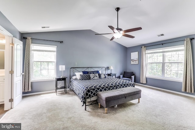 2307 Springdale Ln, Waldorf, MD 20603 - carpeted bedroom with vaulted ceiling and a ceiling fan