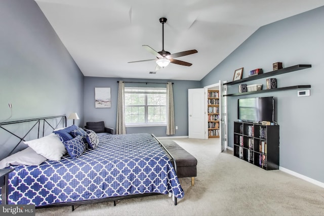 2307 Springdale Ln, Waldorf, MD 20603 - carpeted bedroom featuring lofted ceiling and ceiling fan