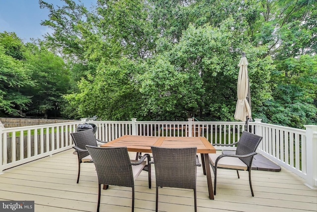 2307 Springdale Ln, Waldorf, MD 20603 - wooden deck featuring outdoor dining area