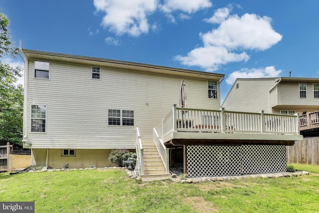 2307 Springdale Ln, Waldorf, MD 20603 - back of house featuring stairway and a wooden deck