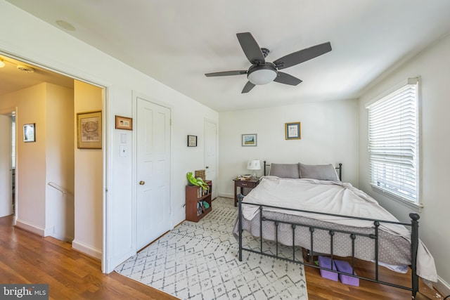 2217 Observatory Pl NW, Washington, DC 20007 - bedroom with wood finished floors, baseboards, and a ceiling fan